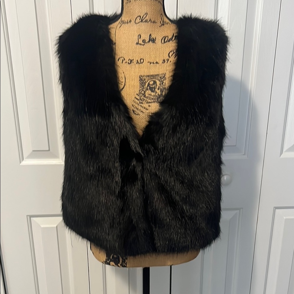 BNWT Michael Kors Black Faux Fur Vest